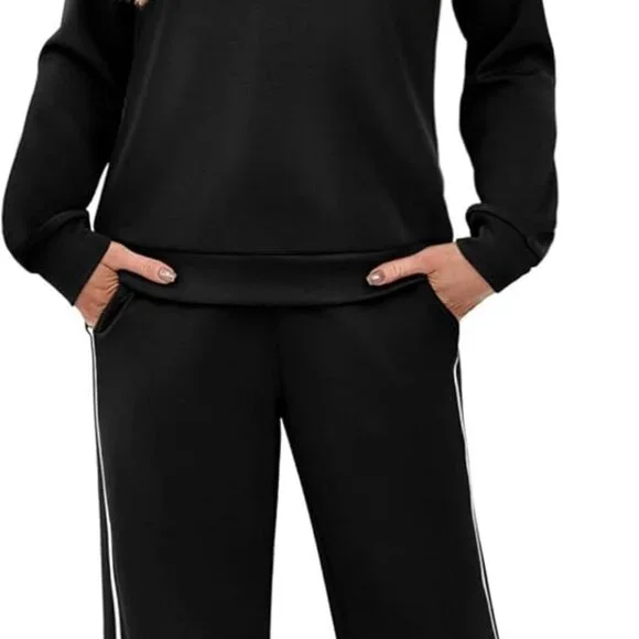 Women 2 Piece Lounge Sets Sweatsuit Fall Outfits Matching Wide Leg pants Set Tra